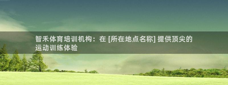 尊龙Ag：智禾体育培训机构：在 [所在地点名称] 提