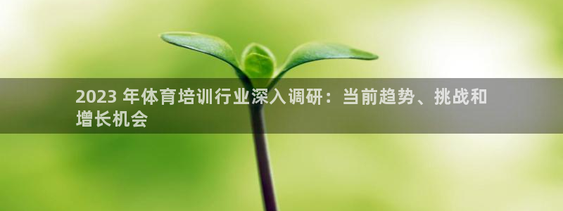 凯时kb88官方：2023 年体育培训行业深入调研：当前趋势